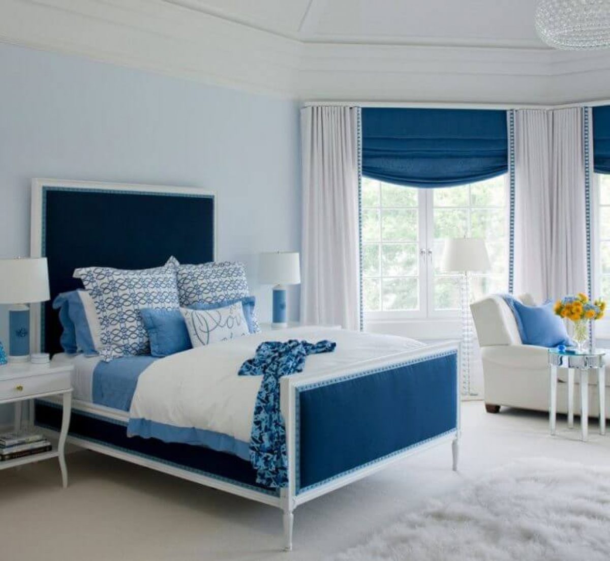 Красивые синие комнаты. Синяя спальня. Спальня в бело синем цвете. Спальня в сине голубых тонах. Спальня в сине белых тонах.