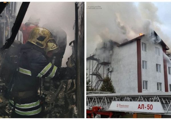 Під Києвом загорівся готельний комплекс з людьми