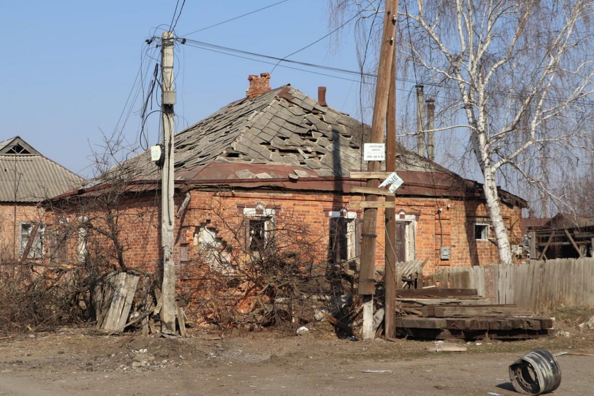 Последствия обстрела города Дергачи