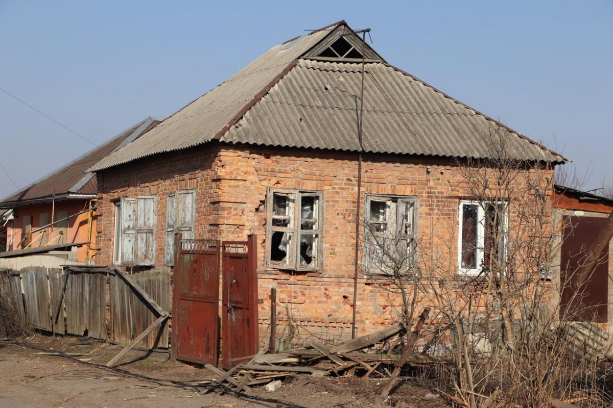 Последствия обстрела города Дергачи