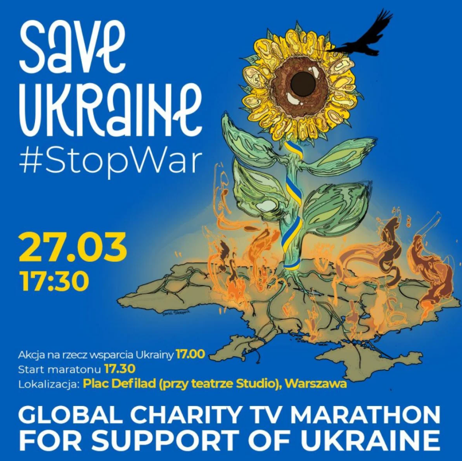 На площах понад 15 міст світу відбудеться трансляція благодійного телемарафону на підтримку України Save Ukraine – #StopWar На площах понад 15 міст світу відбудеться трансляція благодійного телемарафону на підтримку України Save Ukraine – #StopWar