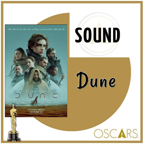 Найкращий звук: Дюна - Мак Рут, Марк Мангіні, Тео Грін, Даг Хемфілл, Рон Бартлетт Найкращий звук: Дюна - Мак Рут, Марк Мангіні, Тео Грін, Даг Хемфілл, Рон Бартлетт