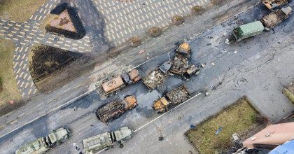 Воздушный удар по оккупантам: украинские защитники разбили колонну РФ под Ирпенем
