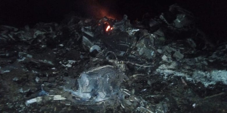 Сбитый вертолет Ка-52