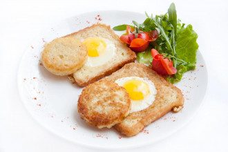 рецепт завтрак, яичница рецепт,