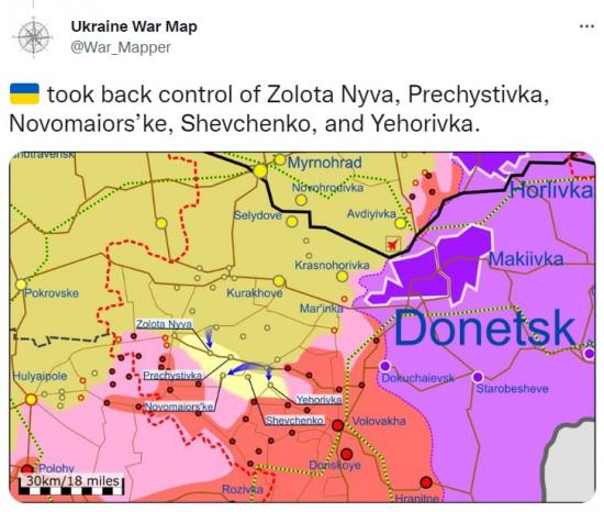 Украинцы выбили оккупантов из пяти населенных пунктов на Донбассе: карта экспертов из Европы