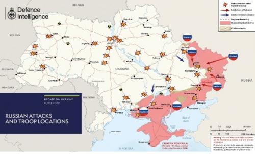 Карта боев в Украине от британской разведки: ВСУ давят врага под Запорожьем и под Изюмом
