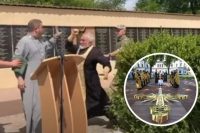 Піп з МП поліз битися хрестом на священика ПЦУ на похоронах загиблого бійця