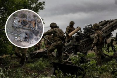 Украинские военные, ВСУ, артиллерия, сгоревшая техника