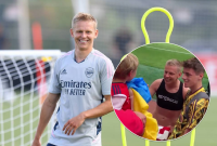 В Англії вболівальники на руках спустили хлопчика з українським прапором до футболіста Зінченка