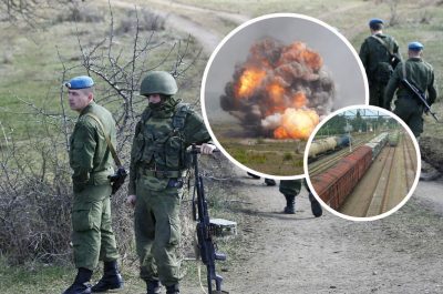 Росийские военные, поезд, взрыв