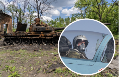 Українська авіація, розбитий танк РФ Українська авіація, розбитий танк РФ