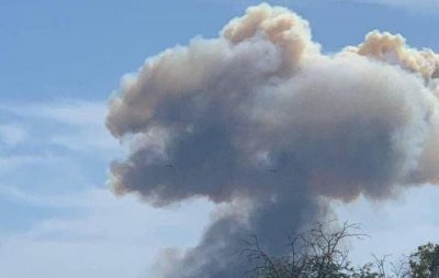 Піднімається дим над військовим аеродромом у Бахчисараї Піднімається дим над військовим аеродромом у Бахчисараї