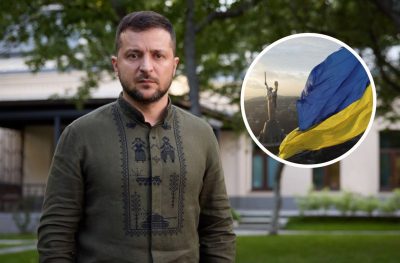 Володимир Зеленський, прапор України