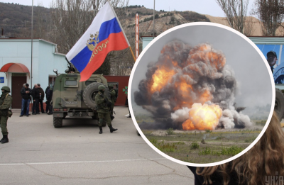 Вибух, російські окупанти Вибух, російські окупанти