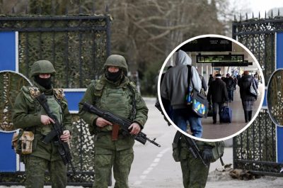 Российские военные, вокзал