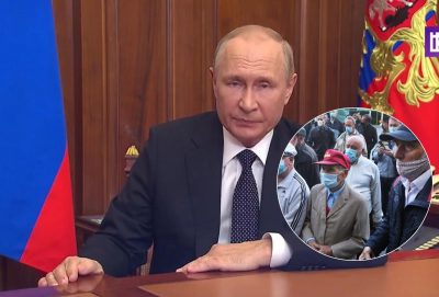 Присяга под гимн РФ и перед большим портретом Путина: в Мелитополе оккупанты унизили пенсионеров