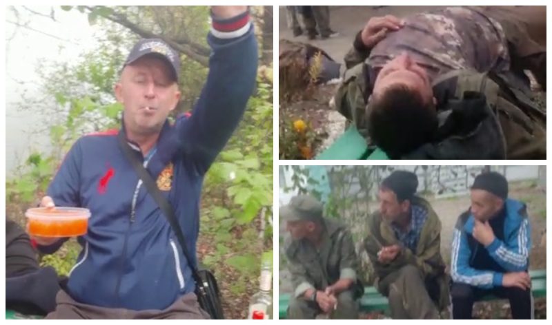 "Алковійська" Путіна: мобілізовані на війну солдати в РФ позасинали п’яні під військкоматом