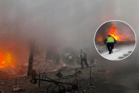 Людей виносять: під Києвом російська ракета влетіла в багатоповерховий будинок, багато жертв