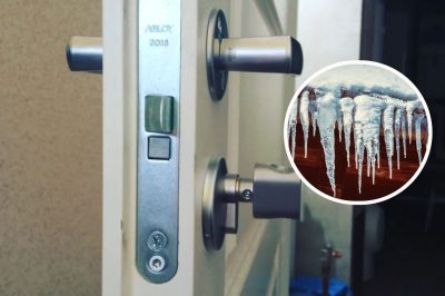 Замок, дверь, мороз