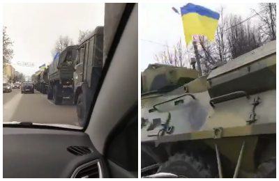 Росіяни злякалися не на жарт: у Тверській області помітили колону військової техніки зі стягами України
