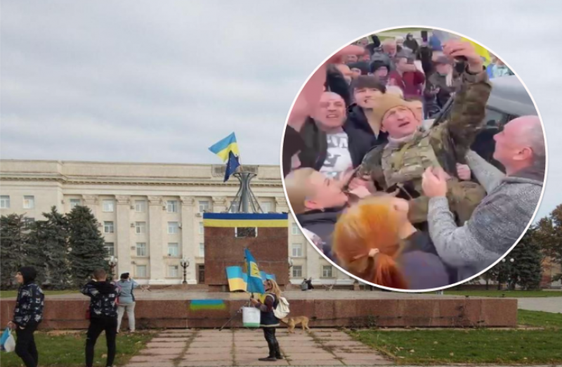 Херсонцы встретились с украинскими военными в центре города: все плачут от счастья