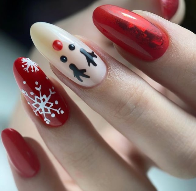 Красный маникюр на Новый год 2023 Красный маникюр на Новый год 2023
