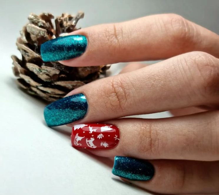 Красный маникюр на Новый год 2023 Красный маникюр на Новый год 2023