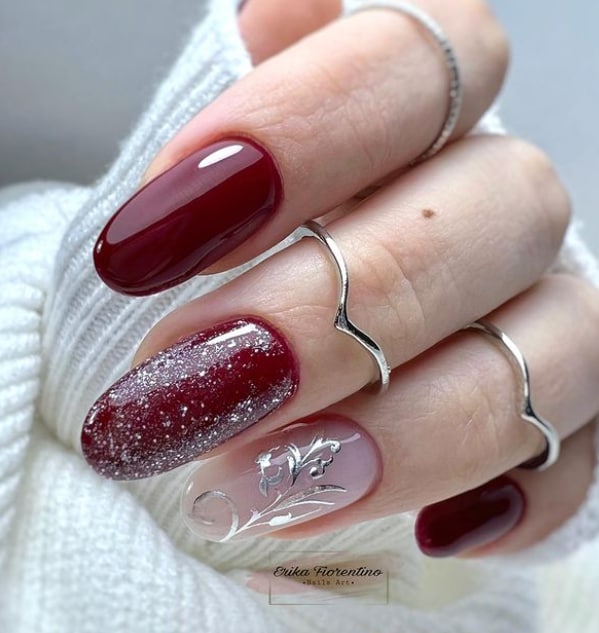 Красный маникюр на Новый год 2023 Красный маникюр на Новый год 2023