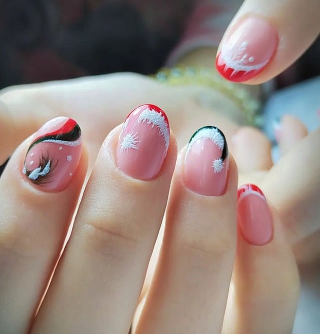 Новогодний маникюр на короткие ногти 2023 Новогодний маникюр на короткие ногти 2023