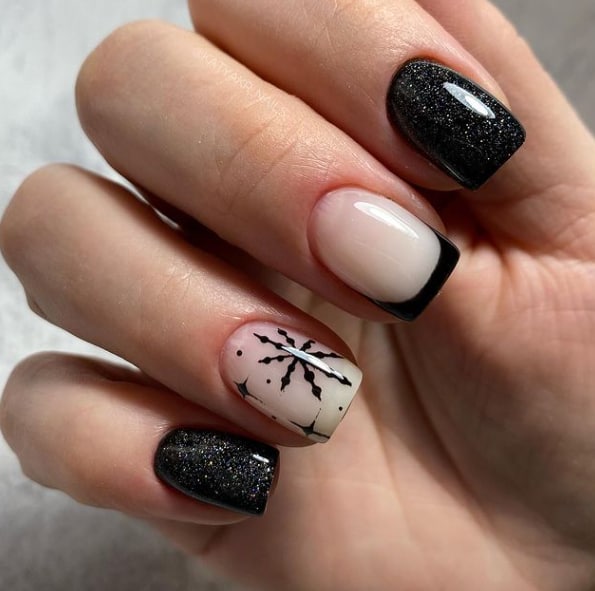 Новогодний маникюр на короткие ногти 2023 Новогодний маникюр на короткие ногти 2023