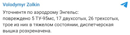 Вибухи в Енгельсі: загинули та поранені десятки росіян, пошкоджені літаки РФ - блогер Вибухи в Енгельсі: загинули та поранені десятки росіян, пошкоджені літаки РФ - блогер