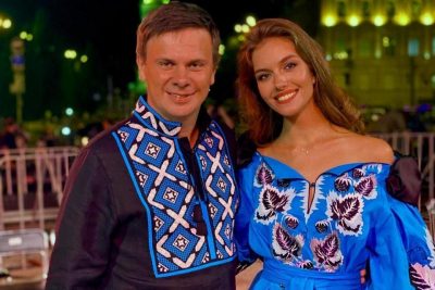 Дмитро Комаров з дружиною Олександрою Кучеренко