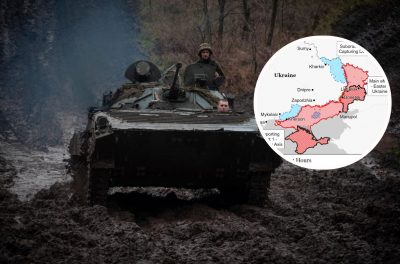 Украинские военные, ВСУ, карта боевых действий в Украине