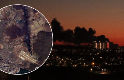 Бавовна на аеродромі в Курську: чорний дим було видно навіть з супутника