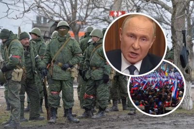 Российские военные, Владимир Путин, россияне с флагами РФ