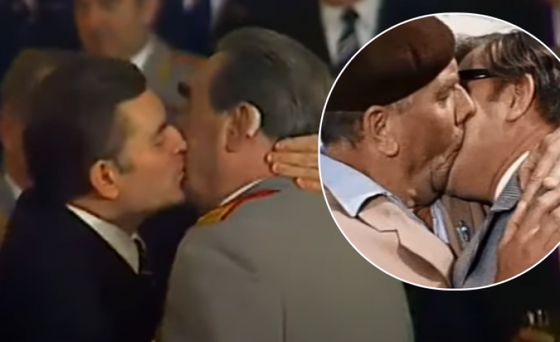 "Потрійний Брежнєв" і пристрасні обійми: чому в СРСР чоловіки цілувалися в губи