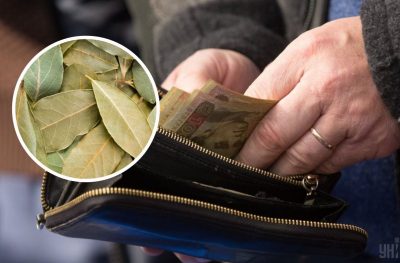 Кошелек, деньги, лавровый лист