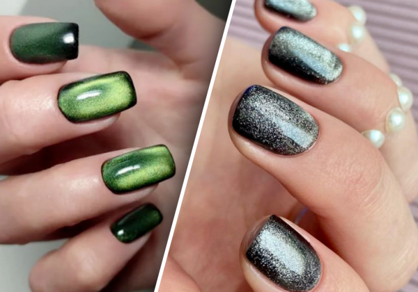 Таинственный маникюр кошачий глаз снова в моде: 4 очаровательных варианта на весну 2023