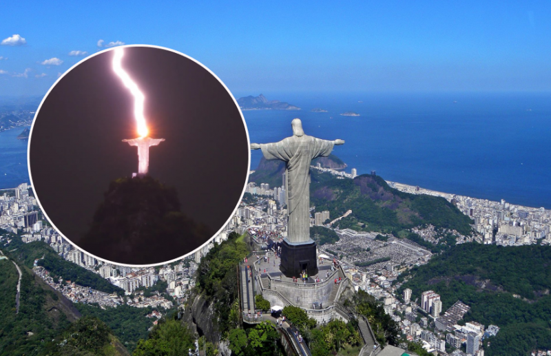 "Провісник" кінця світу або звичайне явище: чому блискавка вдарила в статую Христа-Спасителя