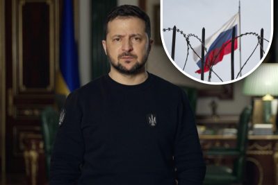 Владимир Зеленский, флаг России Владимир Зеленский, флаг России