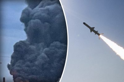 Ракетный удар, ракета, дым Ракетный удар, ракета, дым