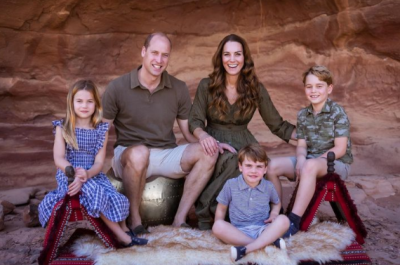 Прин Уильям и принцесса Кэтрин Уэльские с детьми