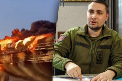 Кирило Буданов, горить Кримський міст Кирило Буданов, горить Кримський міст
