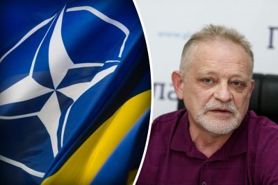 Флаги НАТО и Украины, Андрей Золотарев Флаги НАТО и Украины, Андрей Золотарев