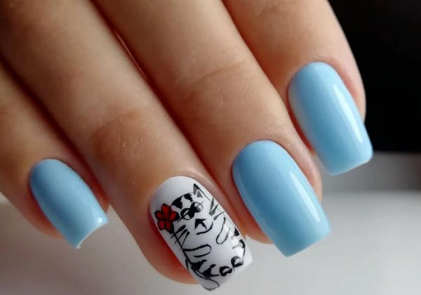 Гарний блакитний манікюр 2023 Гарний блакитний манікюр 2023
