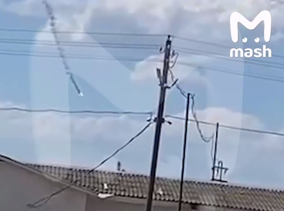 Падение военного самолета оккупантов Су-35