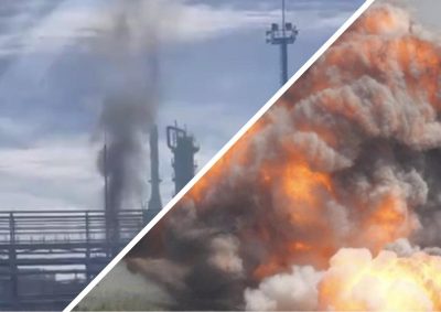 Мощные взрывы и сильный пожар: на Кубани второй день подряд бавовна на НПЗ
