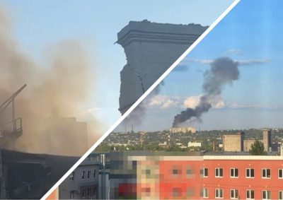Взрывом снесло целое здание: над Луганском огромный столб дыма после мощной бавовны