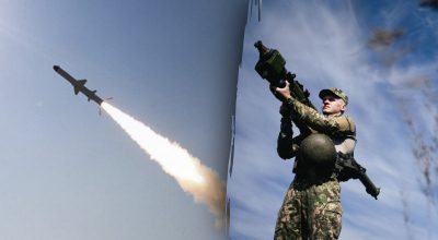 российская ракета, украинский гвардеец